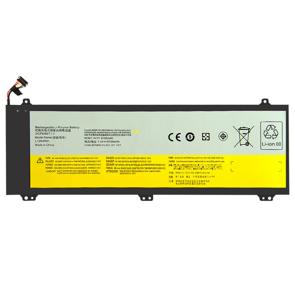 Batería para LENOVO 121500161 121500162 L12L4P61 L12M4P61 6100mAh(compatible)