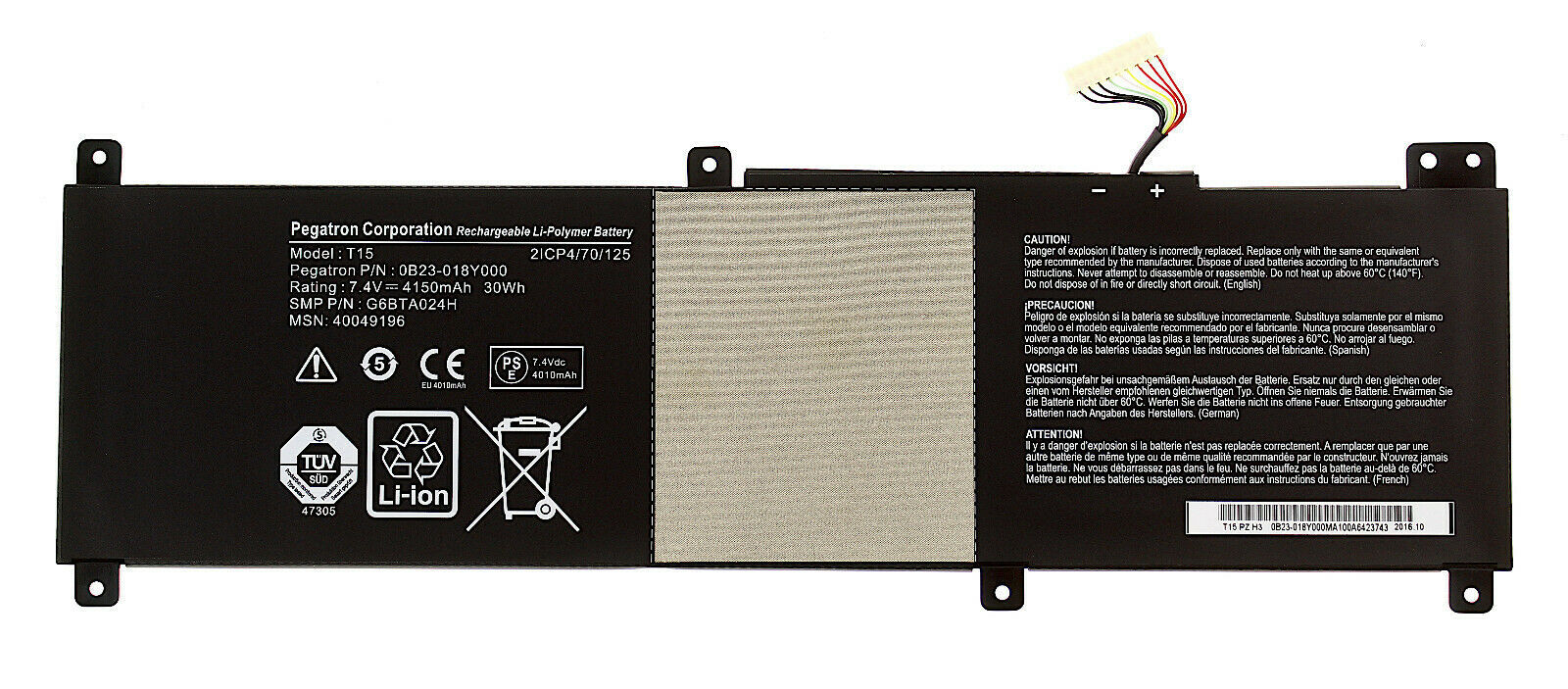 Batería para 7.4V 4150mAh Medion S6213T S6214T S6413T T15 0B23-018Y000 (compatible)