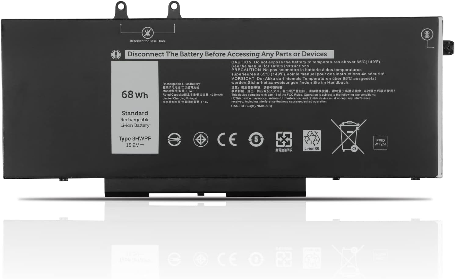 Batería para 3HWPP Dell Inspiron 10X1J N2NLL 1VY7F 3PCVM 401D9 JG75F 451-BCMN(compatible)