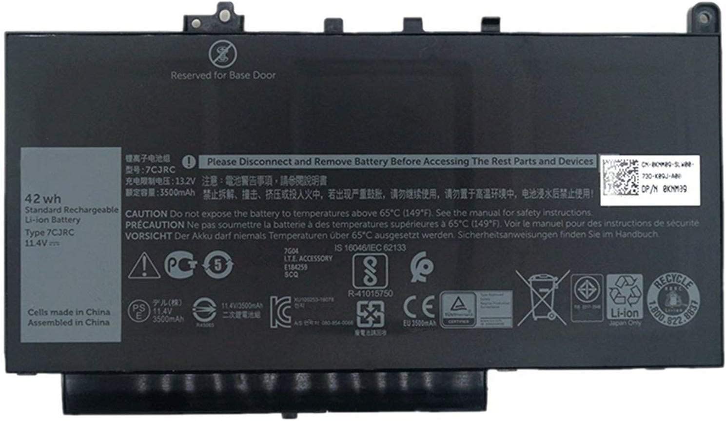 Batería para Dell Latitude E7270, E7470 42WHr Battery KNM09 7CJRC 451-BBWR TX283(compatible) - Haga un click en la imagen para cerrar