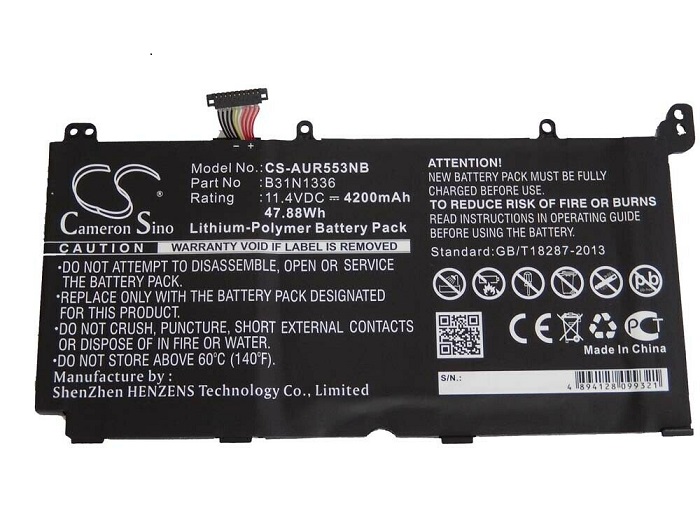 Batería para ASUS R533L R553LN K551L K551L K551LN V551L S551L S551LN B31N1336(compatible)