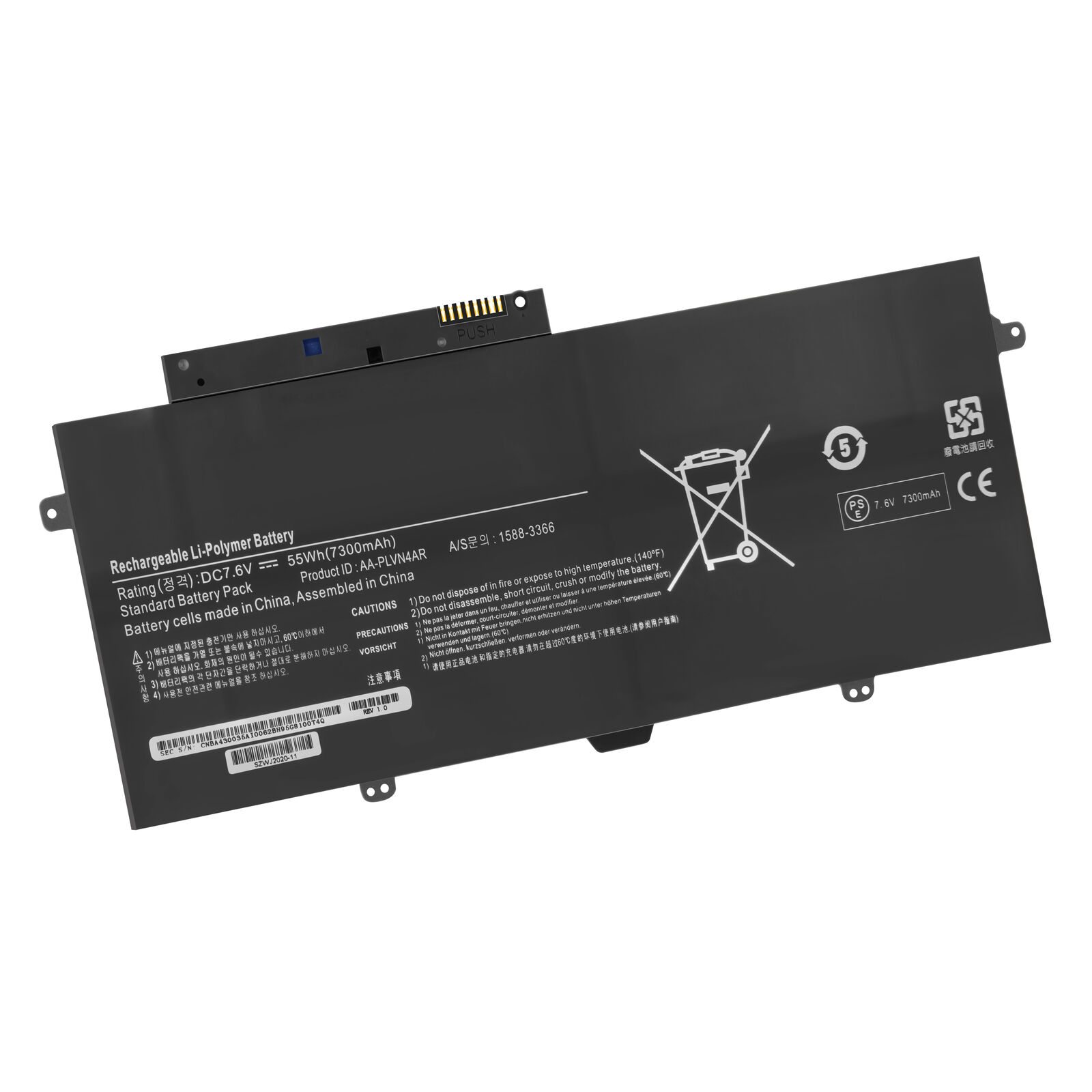 Batería para 7.6V 7.3Ah AA-PLVN4AR Samsung 940X3G NP940X3G-K03CH BA43-00364(compatible)