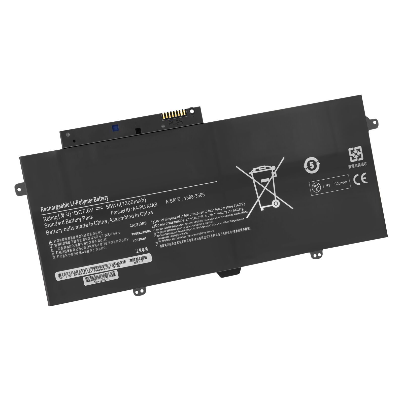 Batería para Samsung Ativ Book 9 Plus, NP940X3G-K01DE, NP940X3G-K01NL (compatible)