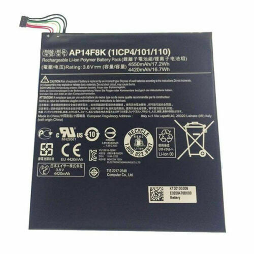 Batería AP14F8K 1ICP4/101/110 Acer Iconia Tab A1-850 B1-810 B1-820 W1-810(compatible) - Haga un click en la imagen para cerrar