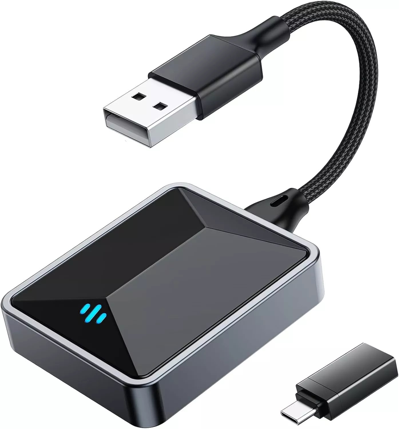 Batería 2 in 1 Wireless CarPlay Adapter USB BT Dongle Box for Apple CarPlay Android Auto(compatible)