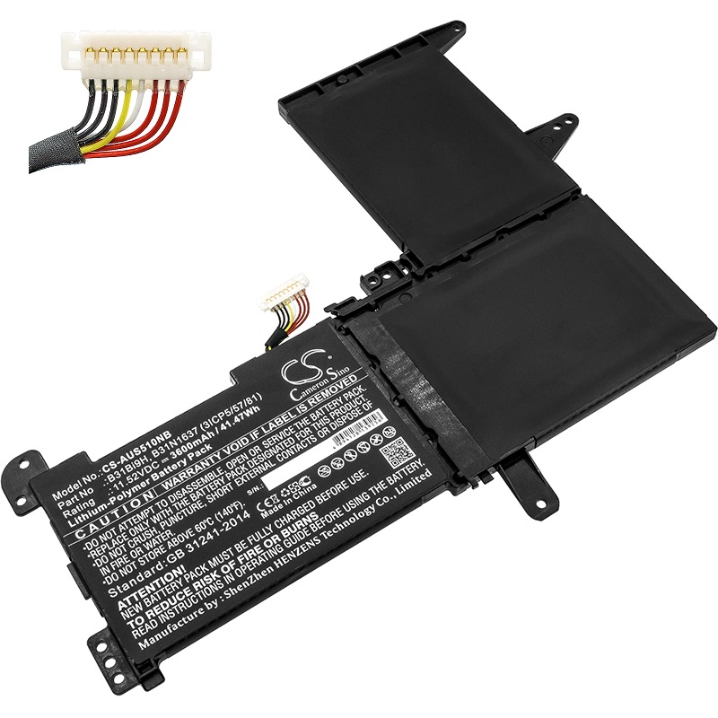 Batería para B31N1637 B31Bi9H Asus VivoBook X510 X510U X510UF X510UQ S510U(compatible)