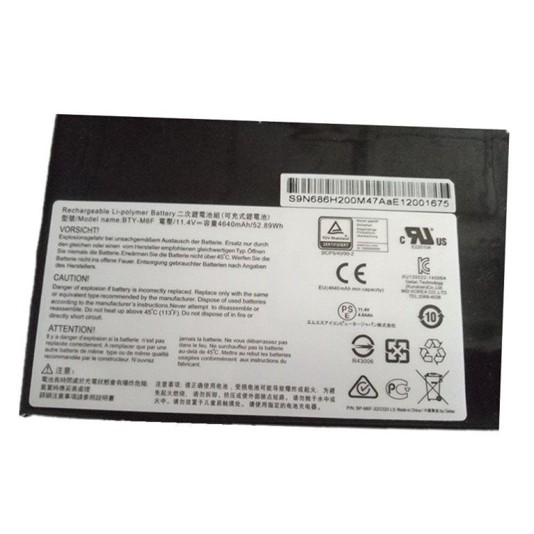 Batería para BTY-M6F MSI 16H2 GS60 2PC-010CN 6QE-243CN PX60 MS-16H2 2QE-215CN(compatible) - Haga un click en la imagen para cerrar