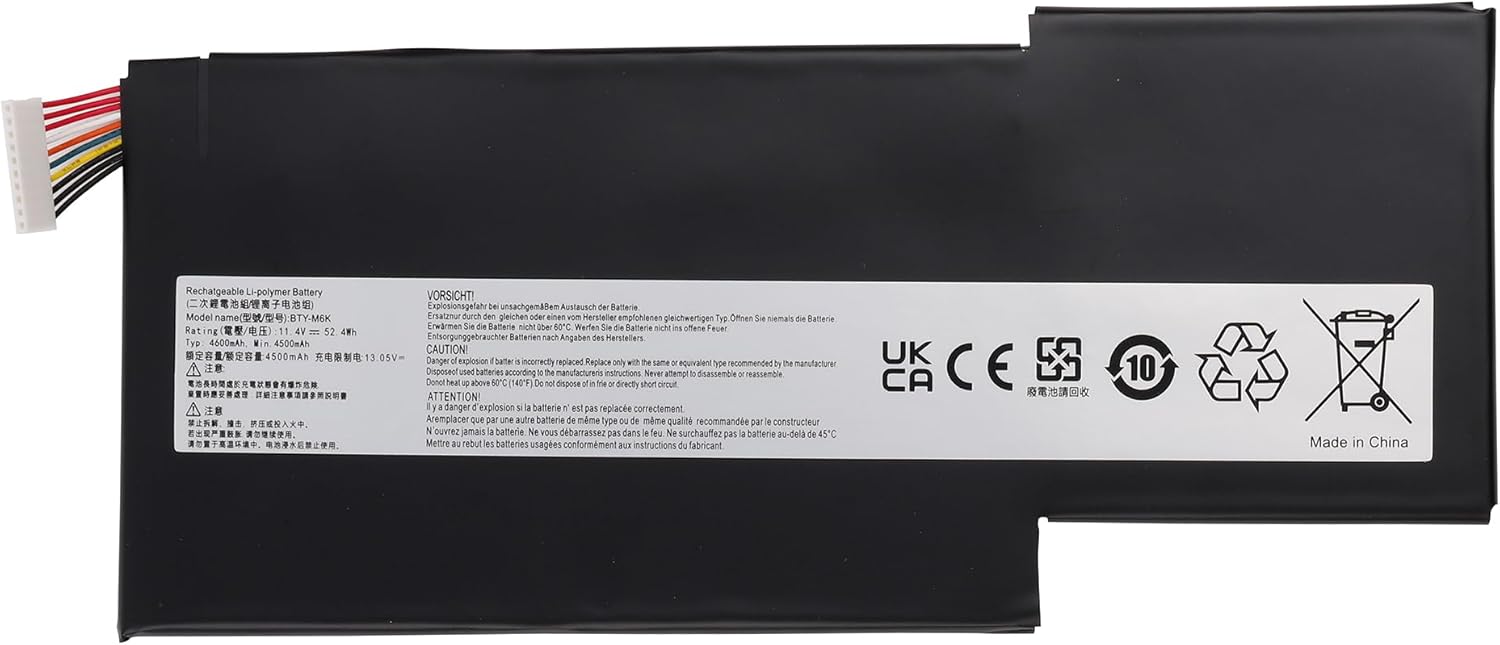 Batería para BTY-M6K MSI Stealth Pro MS-17B4 MS-17B7 MS-16K3 MS-16R1 MS-16R2 MS-16R3 GS63VR 7RG(Compartido)