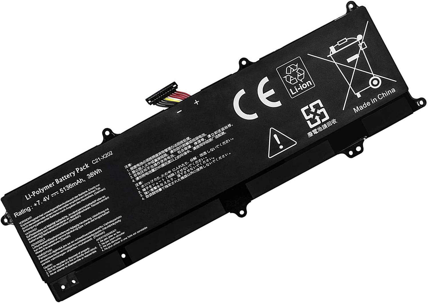 Batería para C21-X202 Asus VivoBook F201E F202E Q200 Q200E S200 S200E X201E X202E(compatible)