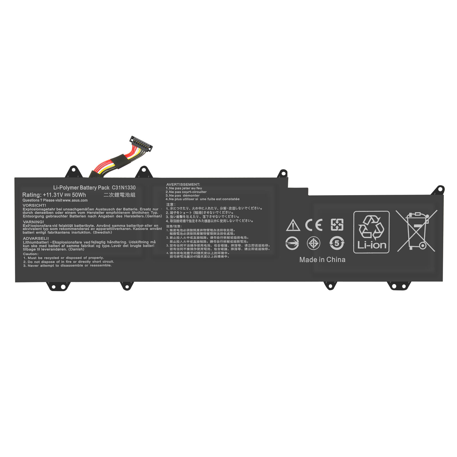 Batería para 11.31V 50Wh C31N1330 UX32LN ASUS UX32LA UX32L UX32LN-R4053H R4053H(compatible) - Haga un click en la imagen para cerrar