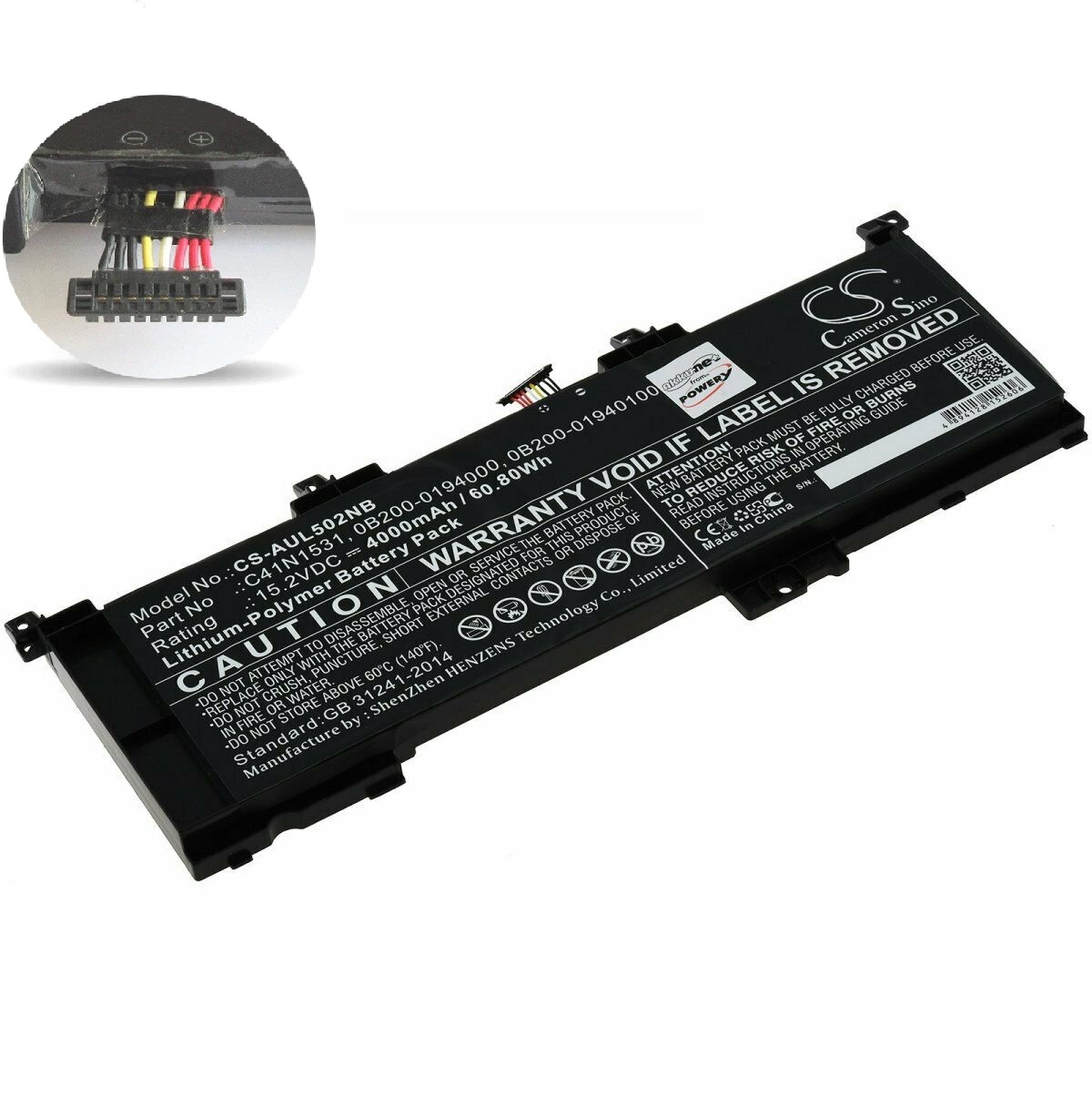 Batería para Asus GL502VY-DS71 GL502VY-DS74 Rog GL502VS GL502VT Rog Strix GL502VS C41N1531 0B200-01940100 (compatible) - Haga un click en la imagen para cerrar