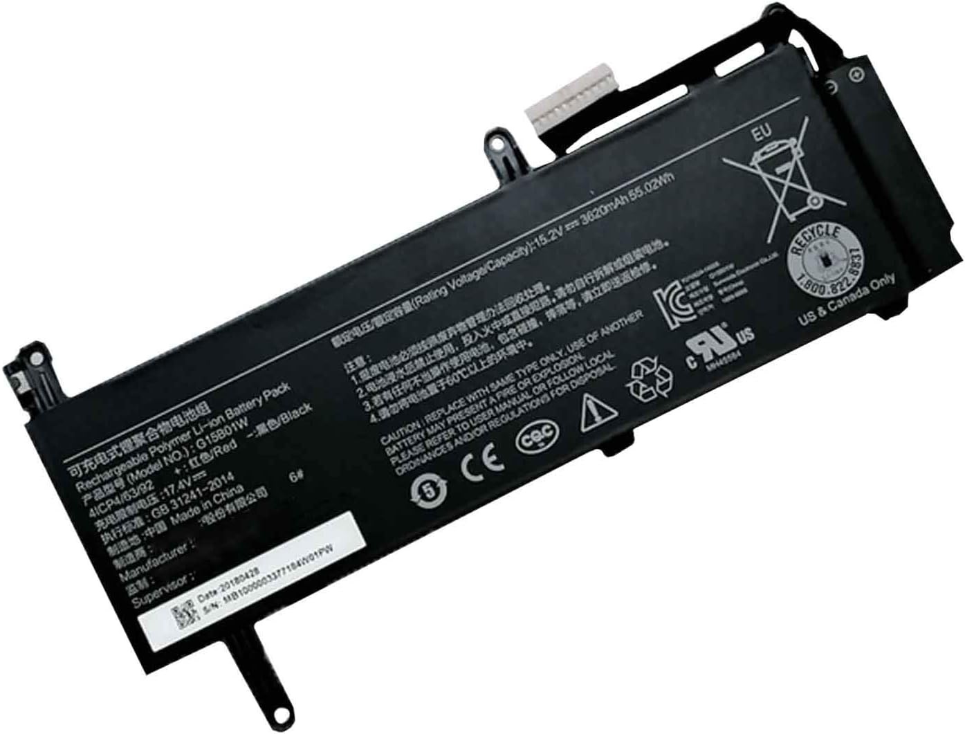 Batería para G15B01W G15BO1W Xiaomi Gaming Laptop 7300HQ GTX1060 1050Ti/1060 171502-A1 Intel I7 (Compartido)