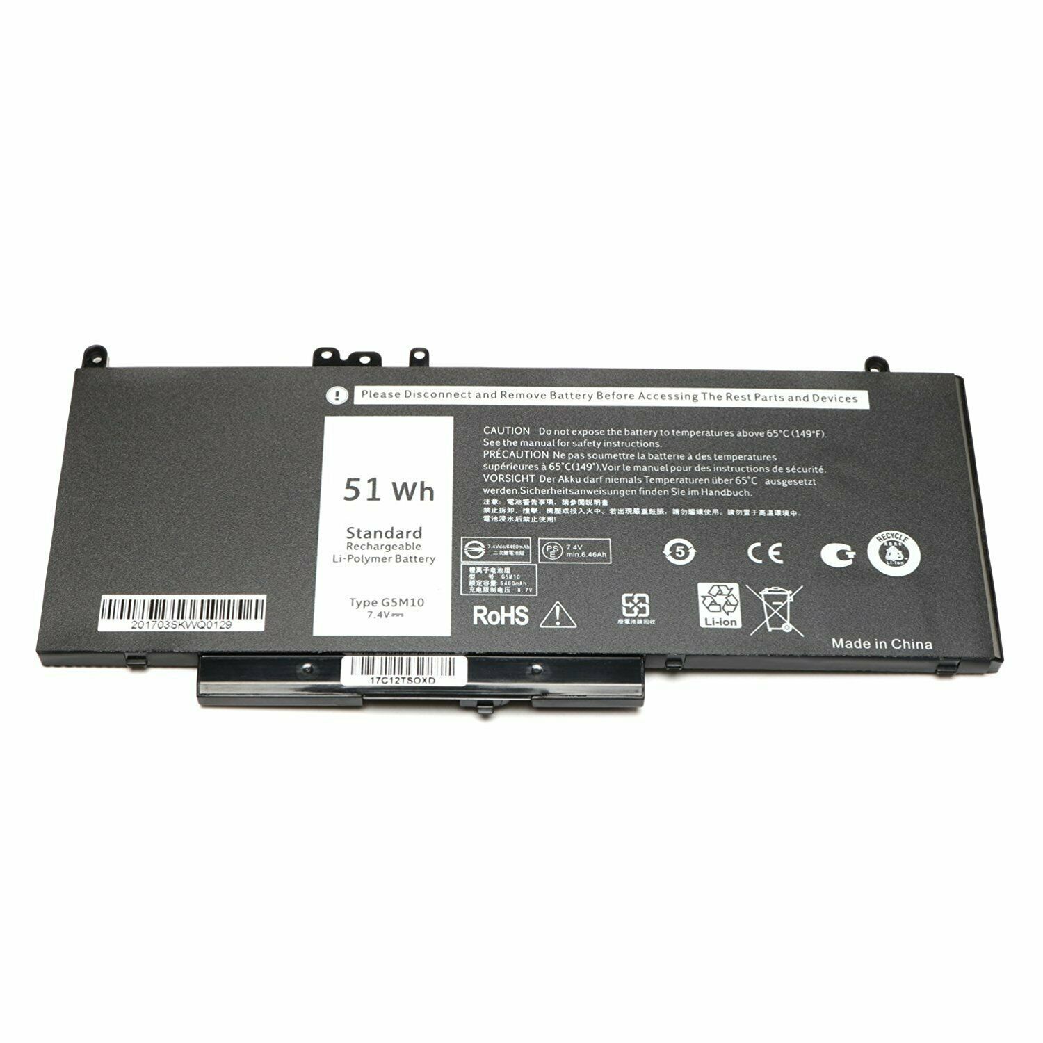 Batería para G5M10 WYJC2 1KY05 Dell Latitude E5450 E5470 E5550 E5570(compatible) - Haga un click en la imagen para cerrar