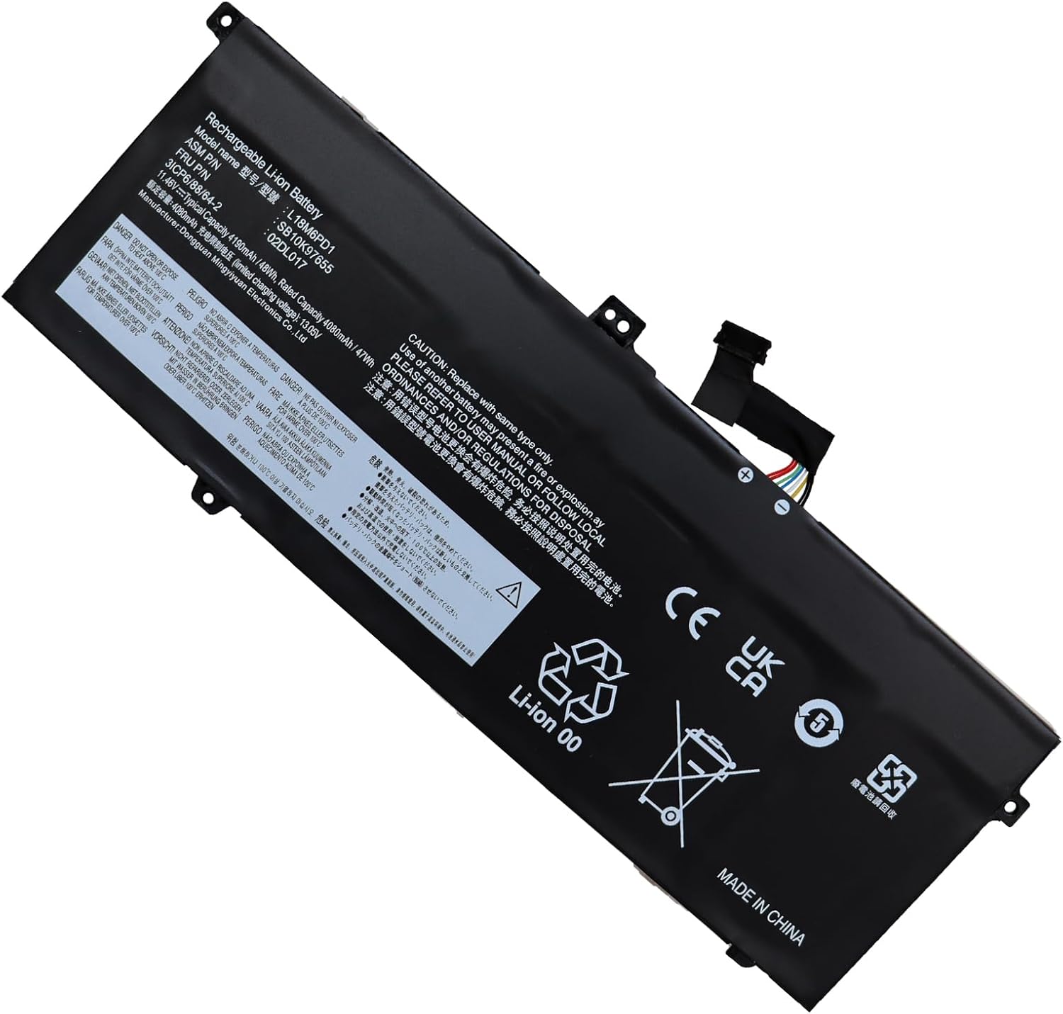 Batería para L18M6PD1 Lenovo ThinkPad X13 X390 X395 L18M6PD2 02DL018 L18C6PD1 11.46V 48Wh(Compartido)