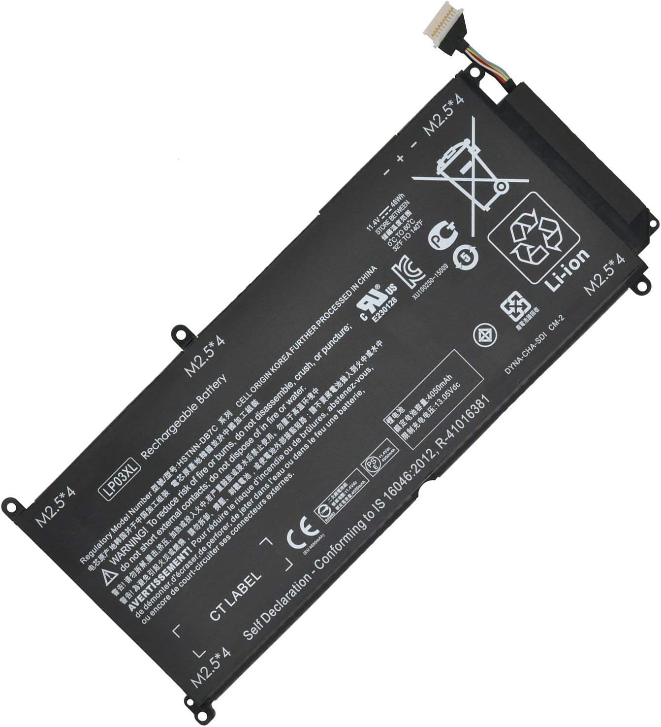 Batería para HP LP03XL HSTNN-DB6X 805094-005 804072-241 HSTNN-DB7C TPN-C121 TPN-C122 TPN-C124 LP03048XL 805094-005(compatible)