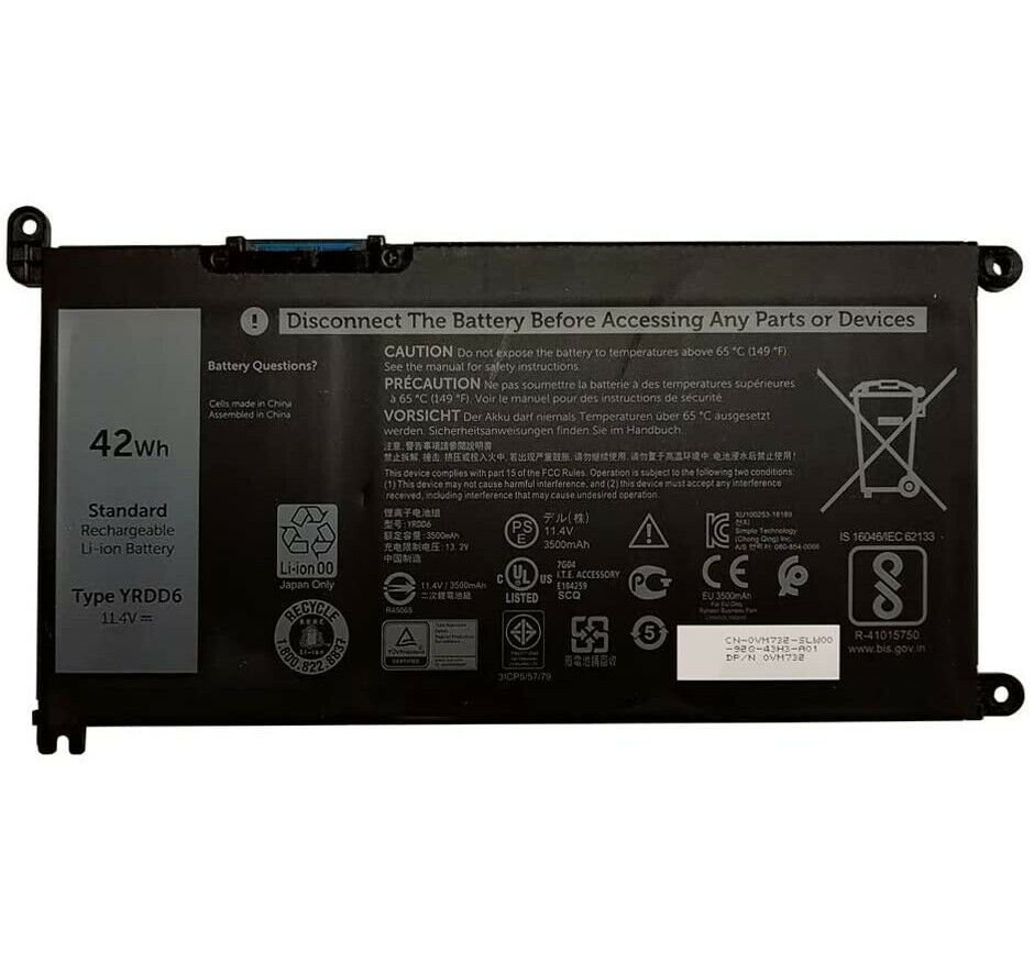 Batería para Dell Inspiron 3480 3482 3493 3582 3583 3593 3793 11.4V 42Wh(compatible)